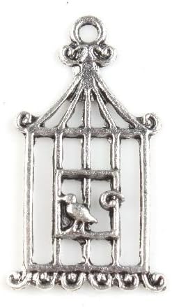 50pcs Wholesale Charms Birdcage Vintage Silvery Alloy Pendants Findings