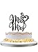 Mr and Mrs Wedding Cake Topper with Music Note Heart
