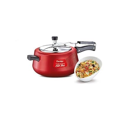 Prestige Nakshatra Cute Aluminium Pressure Cooker, 3 Litres, Red