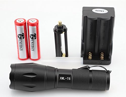 TGLOE (Tm)-1600lm T6 Led Zoomable Flashlight With 2x 18650 Battery and 1 Battery Charger