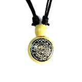 Aztec Calendar, Stone of the Fifth Sun Pendant with Adjustable Slip Knot Necklace