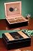 25 Count Dark Burlwood Humidor with Inlay Design