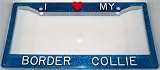 Blue Glitter I Love My Border Collie Frame
