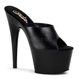 High Heel Plateau-Pantolette Adore-701 Leder schwarz 17 cm