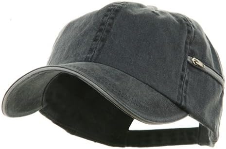 Low Profile Washed Side Zipper Pocket Cap - Navy White