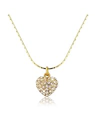 Christmas Present Swarovski Elements Crystals 18k Gold Plated Heart Ball Pendant Gold Gift Box Gift for Her
