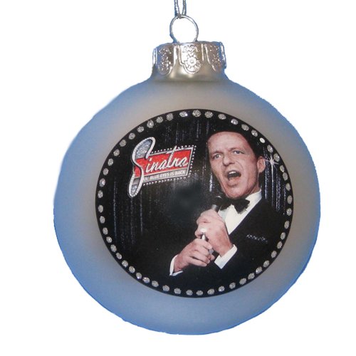 Kurt Adler 80-MM Frank Sinatra Decal Glass Ball Ornament