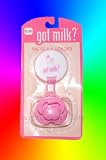 Baby Girl Pink Got Milk? Pacifier with Clip