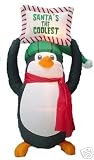Airblown Inflatable 6 Ft Tall Penquin with Sign