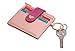 Ogem Womens and Girls Leather Peach Heart Thin and Fashion Card Wallet Useful Credit Card Wallets Small Compact Purse with Key Chain and Zipper