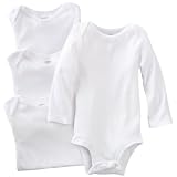 Carters Unisex Newborn-24 Months White 4-Pack Long Sleeve Bodysuits