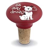 Sit Stay Drink Ceramic Wine Bottle Stopper