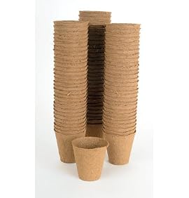 David's Garden Tool Seed Starter Organic DOT Pot Round 3 1/8 Inches by 3 1/8 Inches Tall 90 Pots per Order