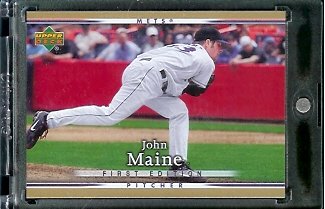 2007 Upper Deck First Edition Baseball Card #249 John Maine New York Mets - Mint Condition - In Protective Display Case !