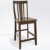 Crosley Furniture Counter Height Shield Back Bar Stool in Vintage Mahogany  ....
