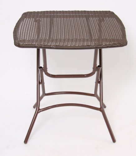 Rattan-Tisch, braun, für innen und außen, D: 80cm