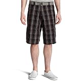 Burnside Men's Catty Plaid Short,Black,34