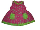 Baby Dress Sleeveless Frolic in Lilac with Green Butterflies