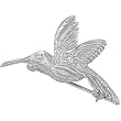 14K White Gold Hummingbird Brooch