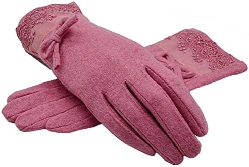 The Orient Bee Women's Unique Cashmere Gloves Mittens for Spring and Autumn(5 pink)