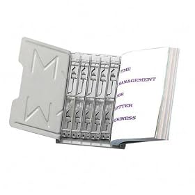 Master 966RS3G Desktop Catalog Rack Starter Set, 45 Angle, 6 Capacity, Gray Steel