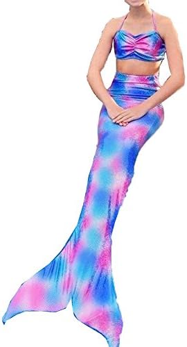 Lovyou Girls 2Pcs Princess Stretchy Mermaid Tail Costume Swimsuit Set (7-8 Years)
