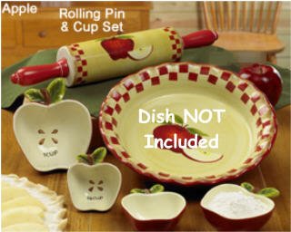 APPLE KITCHEN decor Rolling Pin Measuring Cup Cookware