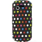 Hard Snap-on Shield BLACK With RAINBOW DOTS Design Rubberized Faceplate Cov ....