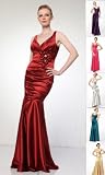 #5098 Satin V-neck Bridemaid Prom Formal Long Gown