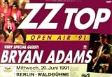 ZZ TOP With Bryan Adams: Berlin 20th June 1991 Music Poster