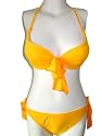 women's body-shaping swimwear, m, yellow