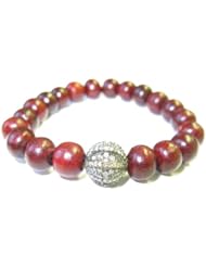 Sterling Silver Diamond Pave Beaded Cord Bracelet Hand Crafted Jewelry