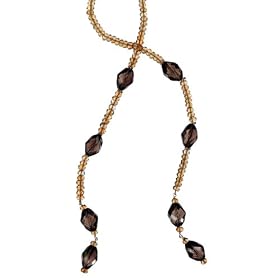 14k Yellow Gold Faceted Citrine and Smoky Quartz Necklace, 46 by