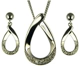 9ct White Gold 5 Point Diamond Loop Dropper Collection
