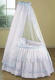 Baby Regal Bassinet - white w/ pink trimming