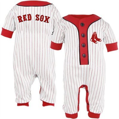 Boston Red Sox Newborn Baby Pinstripe Uniform Coverall