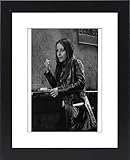 IMAGE OF Framed Prints of Trendy young woman in a cafe in Nice, France from Mary Evans