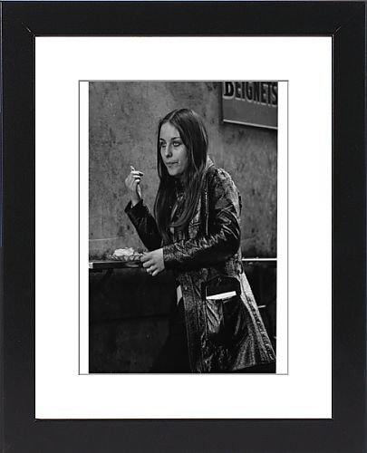 Framed Prints of Trendy young woman in a cafe in Nice, France from Mary Evans