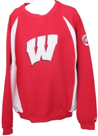 Buy Men`s Wisconsin Badgers Class Act Big Logo Crewneck Sweatshirt