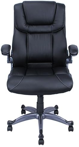 Pu Leather Modern Ergonomic Executive Computer Desk Office Chair Study - Black