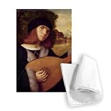 The Lute Player (oil on canvas) by Giovanni.. - Tea Towel 100% Cotton - Art247 - Tea Towel - 46x70cm