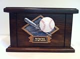 Cremation urn, wood urn, baseball urn, wooden funeral urn with free engraving