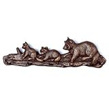 Raccoon Family Wall Mounted Brass Key Hook - 5 Key Ring Holder