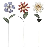 Metal Handcrafted Flower Plant Pick Stakes  set o