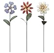 Metal Handcrafted Flower Plant Pick Stakes (set of 3)