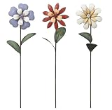 Metal Handcrafted Flower Plant Pick Stakes (set of 3)