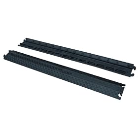 Vestil MRHR-39 Black Molded Rubber Cable Guard, 2200 lbs Capacity, 39" Length, 5" Width, 3/4" Height
