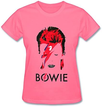 Monxin Ladies David Bowie Graphics O-Neck TshirtsPink S