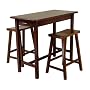 Winsome 94344 Three Piece Kitchen Island Set With Saddle Stools
