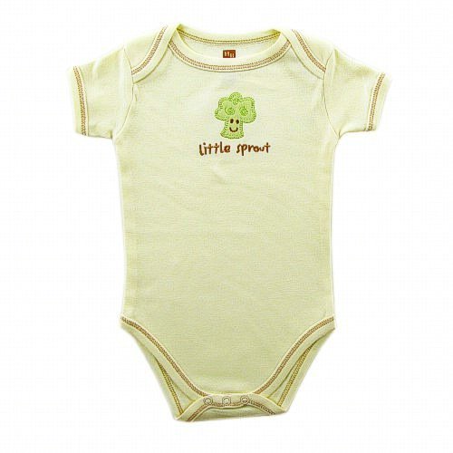 Hudson Baby Organic Bodysuit - Broccoli Ecru - 6-9 Months
